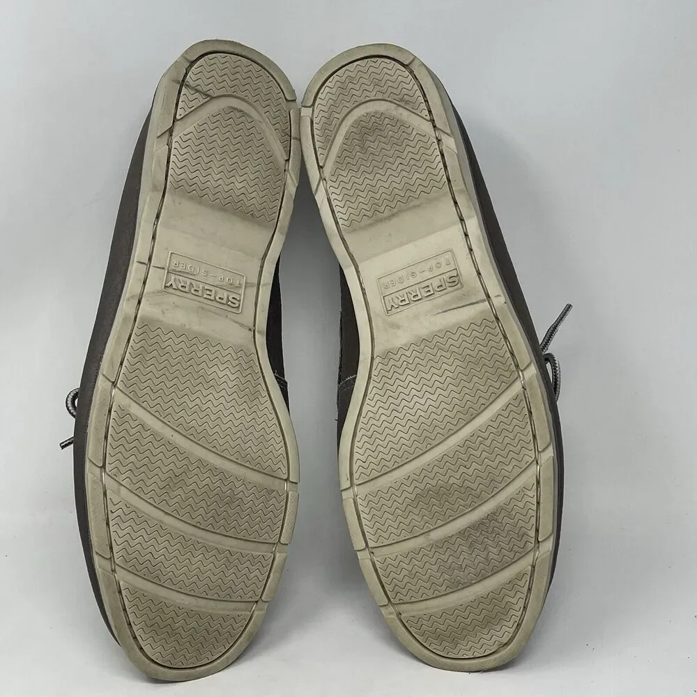 Sperry Top Sider Leeward Boat Shoes Mens 12 M Gray Leather 2 Eye Moccasins